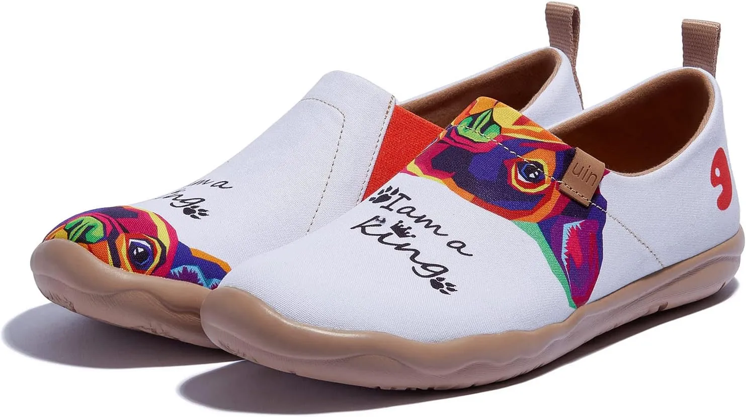 UIN Women's Artistic Cute Pets Design Slip-On Shoes Fun Comfortable Casual Flats Lightweight Everyday Loafers Footwear