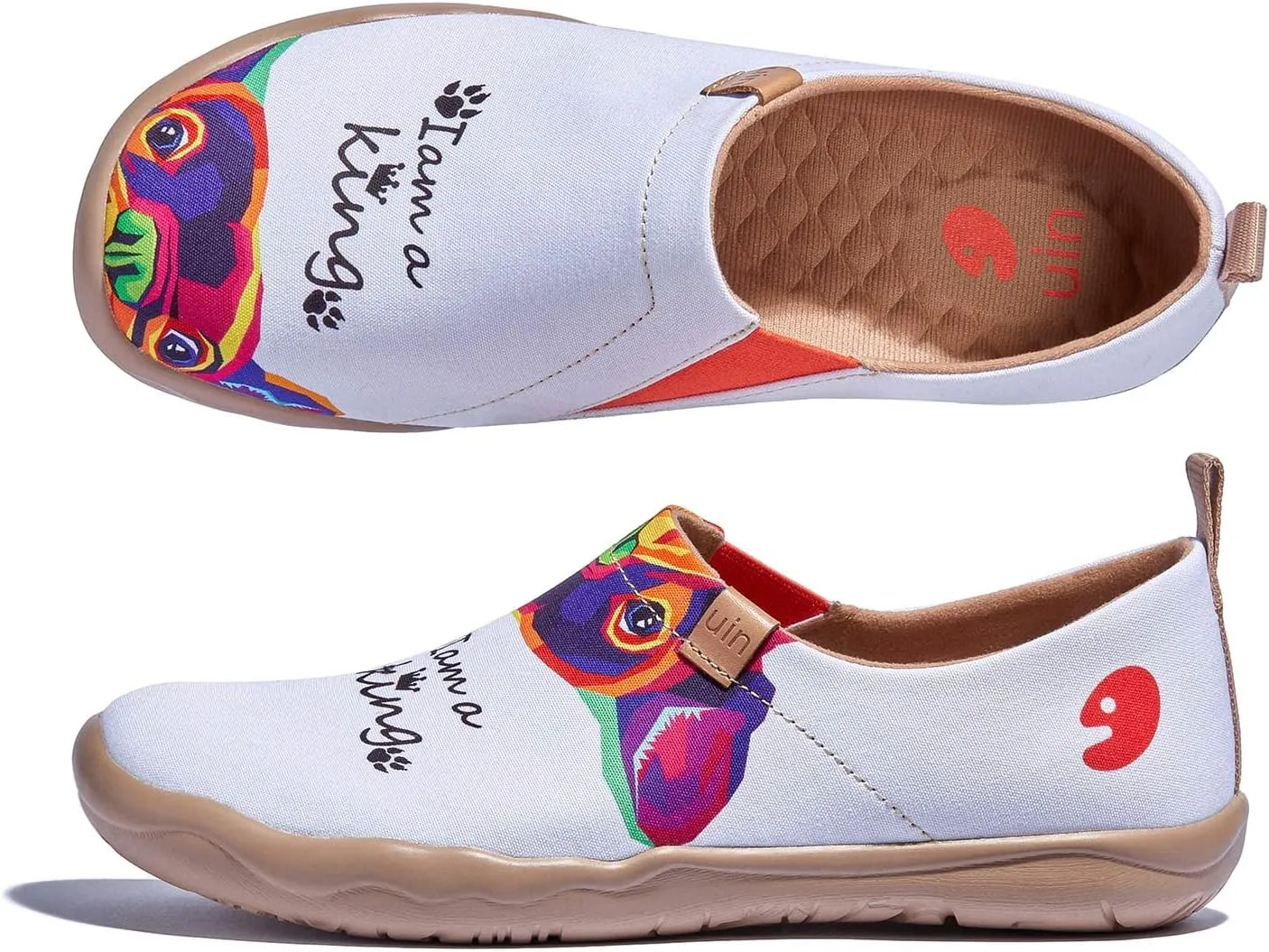 UIN Women's Artistic Cute Pets Design Slip-On Shoes Fun Comfortable Casual Flats Lightweight Everyday Loafers Footwear
