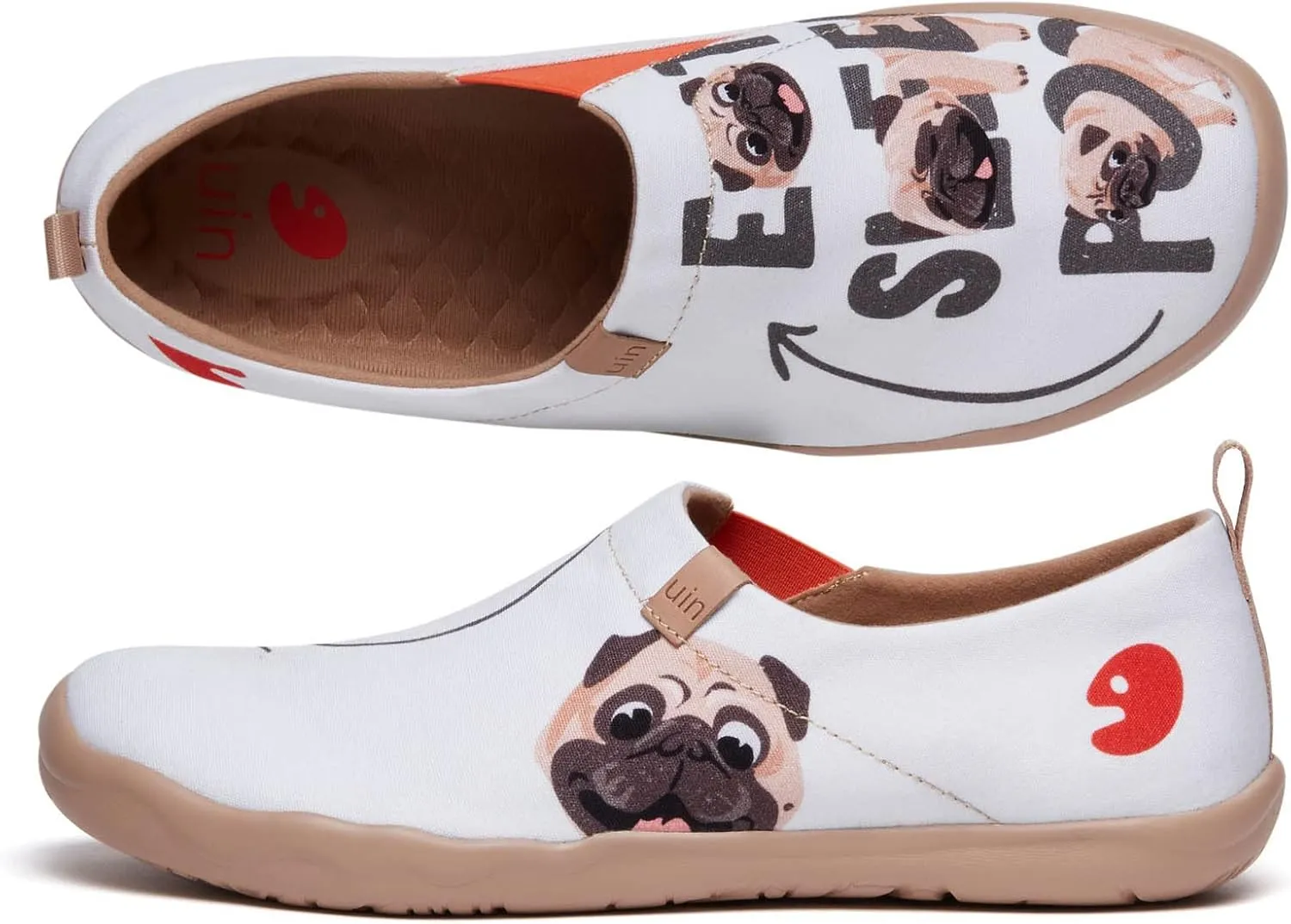 UIN Women's Artistic Cute Pets Design Slip-On Shoes Fun Comfortable Casual Flats Lightweight Everyday Loafers Footwear