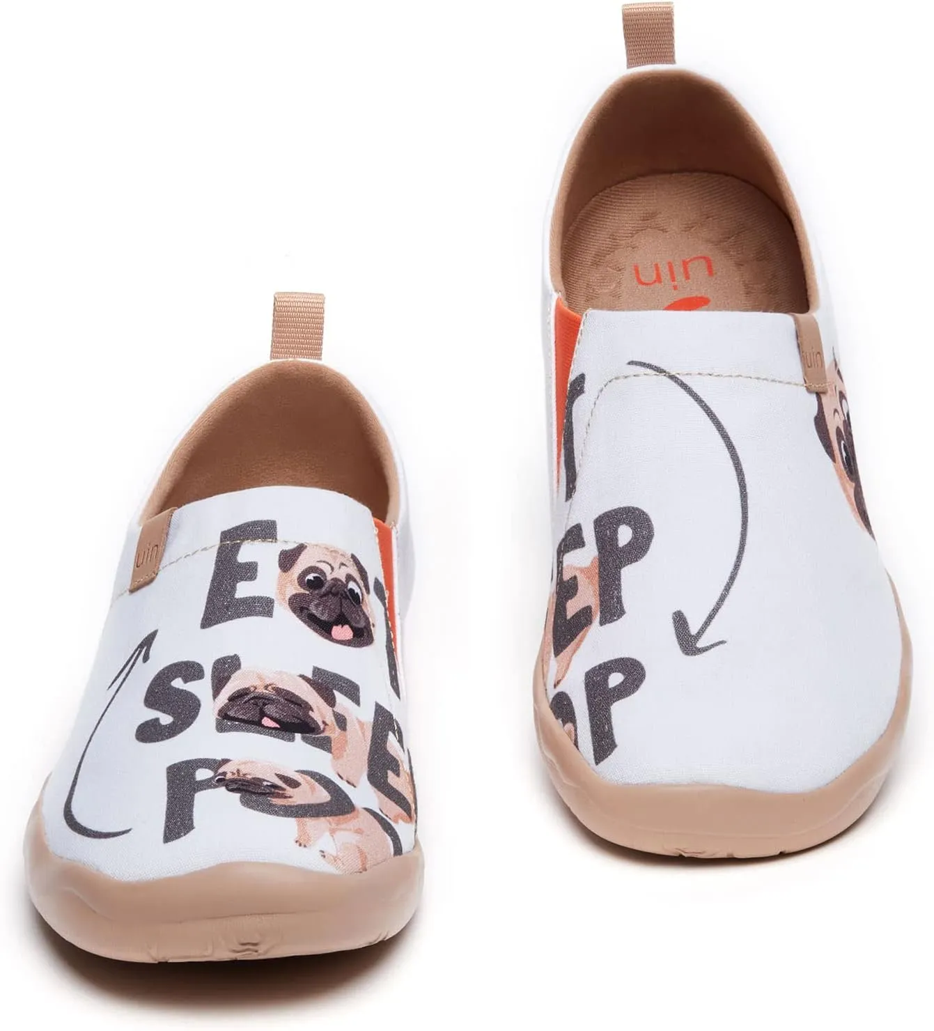 UIN Women's Artistic Cute Pets Design Slip-On Shoes Fun Comfortable Casual Flats Lightweight Everyday Loafers Footwear