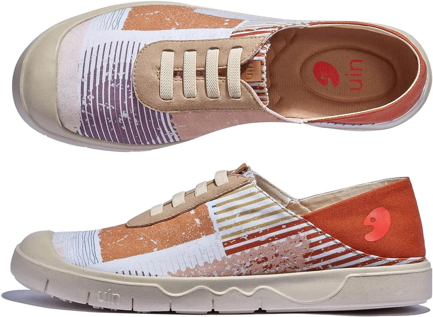 UIN Women's Fashion Sneakers Lightweight Walking Casual Slip Ons Loafers Comfortable Art Painted Travel Shoes Cadiz