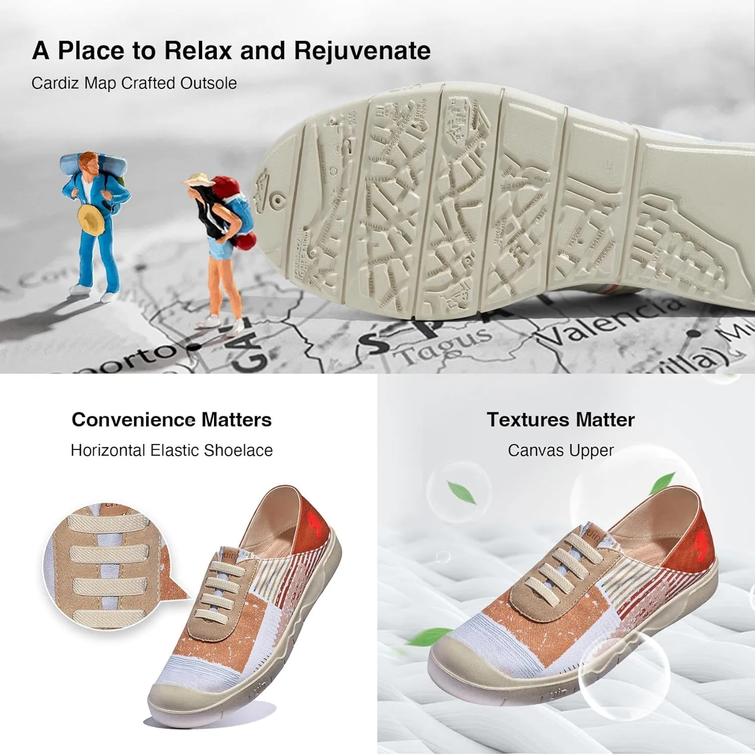 UIN Women's Fashion Sneakers Lightweight Walking Casual Slip Ons Loafers Comfortable Art Painted Travel Shoes Cadiz