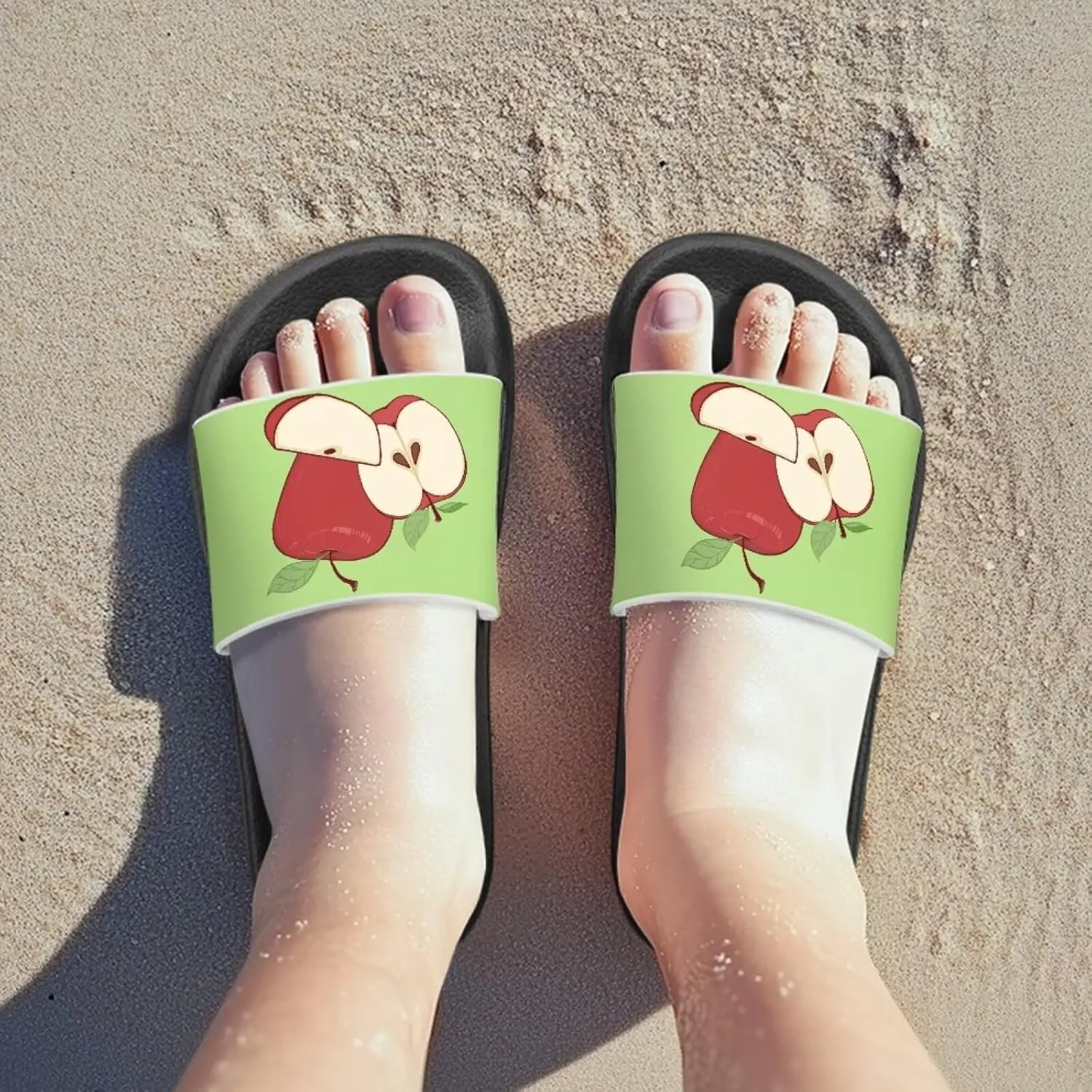 UNICEU Fruit Print Slides Sandals for Kids Quick Dry Comfortable Shower Slippers Slip On Open Toe Water Shoes for Beach