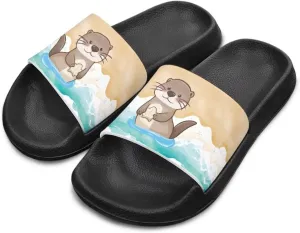 UNICEU Kids Slippers Slip-On Open Toe Quick Drying Slides Sandals Girls Boys Casual Non-Slip Lightweight Shower Shoes