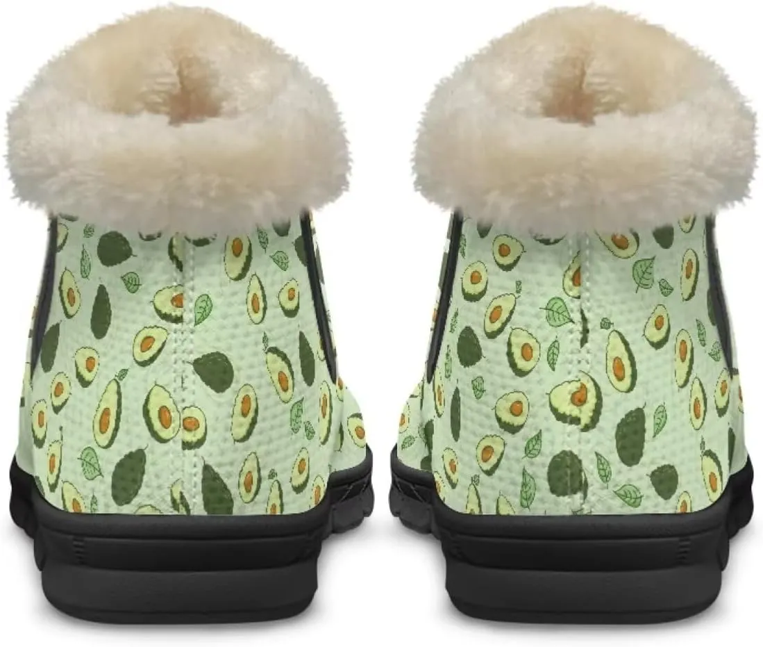 UNICEU Womens Winter Boots Lightweight Faux Fur Lined Booties Warm Snow Boots Flat Slip-on Shoes for Outdoor Walking