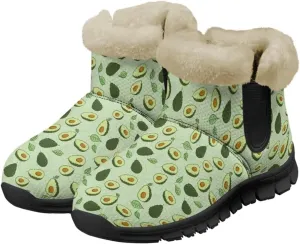 UNICEU Womens Winter Boots Lightweight Faux Fur Lined Booties Warm Snow Boots Flat Slip-on Shoes for Outdoor Walking