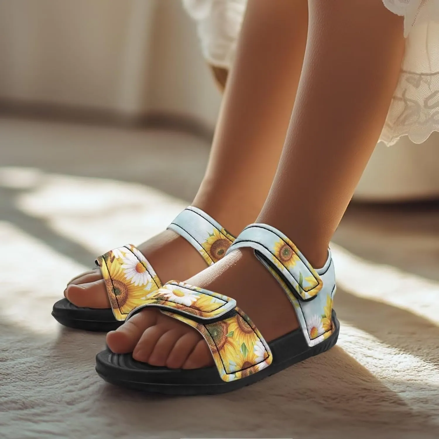 Unisex Kids Sport Sandals for Boys and Girls Sloth Floral Water Shoes Cute Open Toe Summer Athletic Outdoor Hiking Beach Sandals