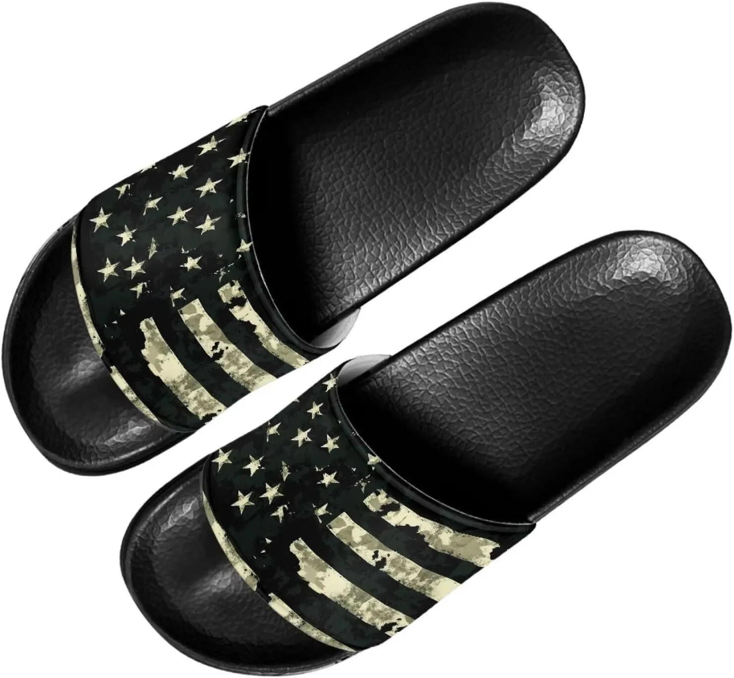 Unisex Slide Sandals with Soft Footbed Comfort Slides for Women and Men, Slide Sandals Leather Size 6-13.5