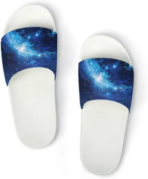 Universe Night Sky Funny House Sandals Non Slip Shower Slippers Quick Drying Bathroom Shoes for Women Men
