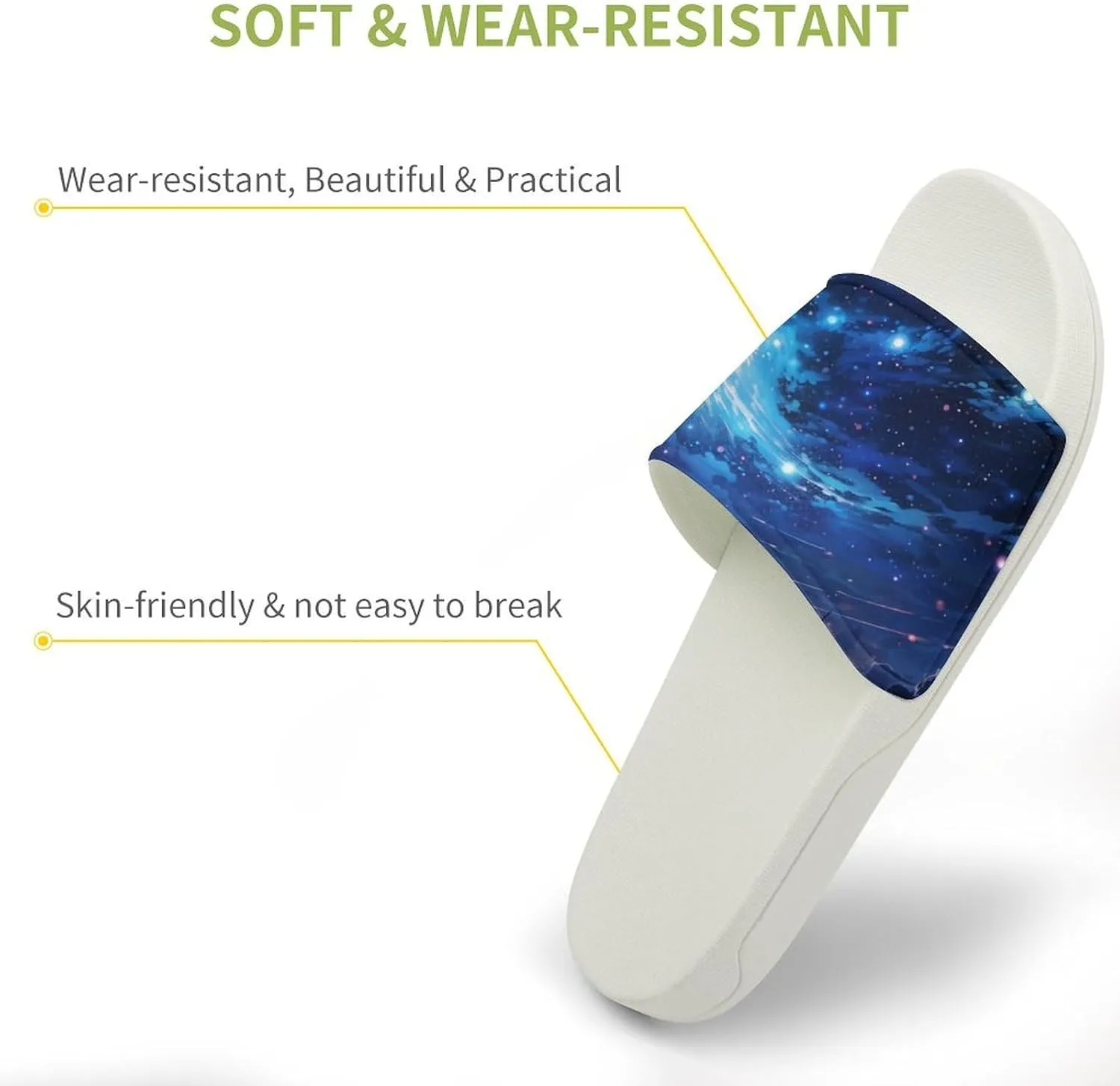 Universe Night Sky Funny House Sandals Non Slip Shower Slippers Quick Drying Bathroom Shoes for Women Men
