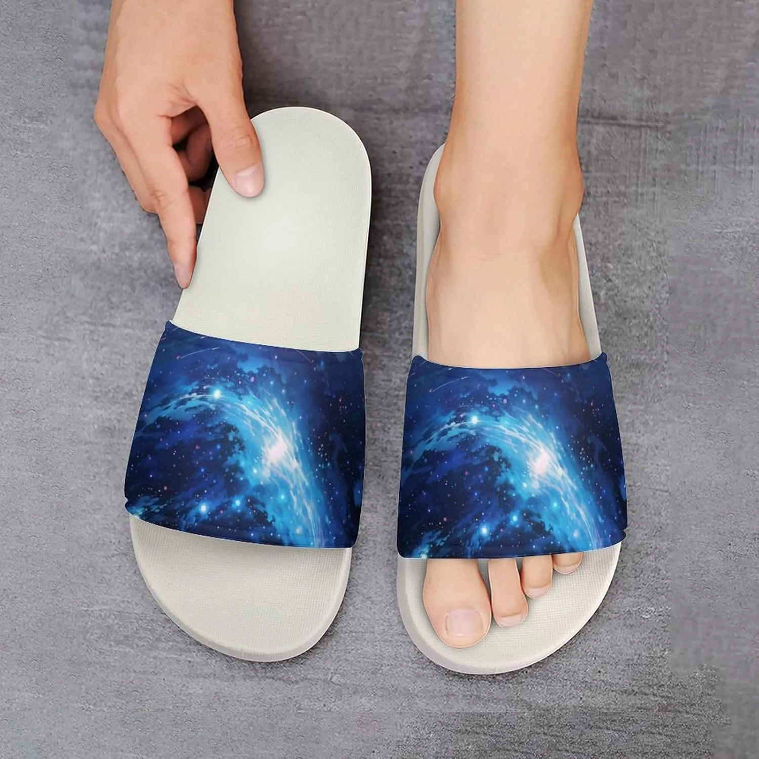 Universe Night Sky Funny House Sandals Non Slip Shower Slippers Quick Drying Bathroom Shoes for Women Men