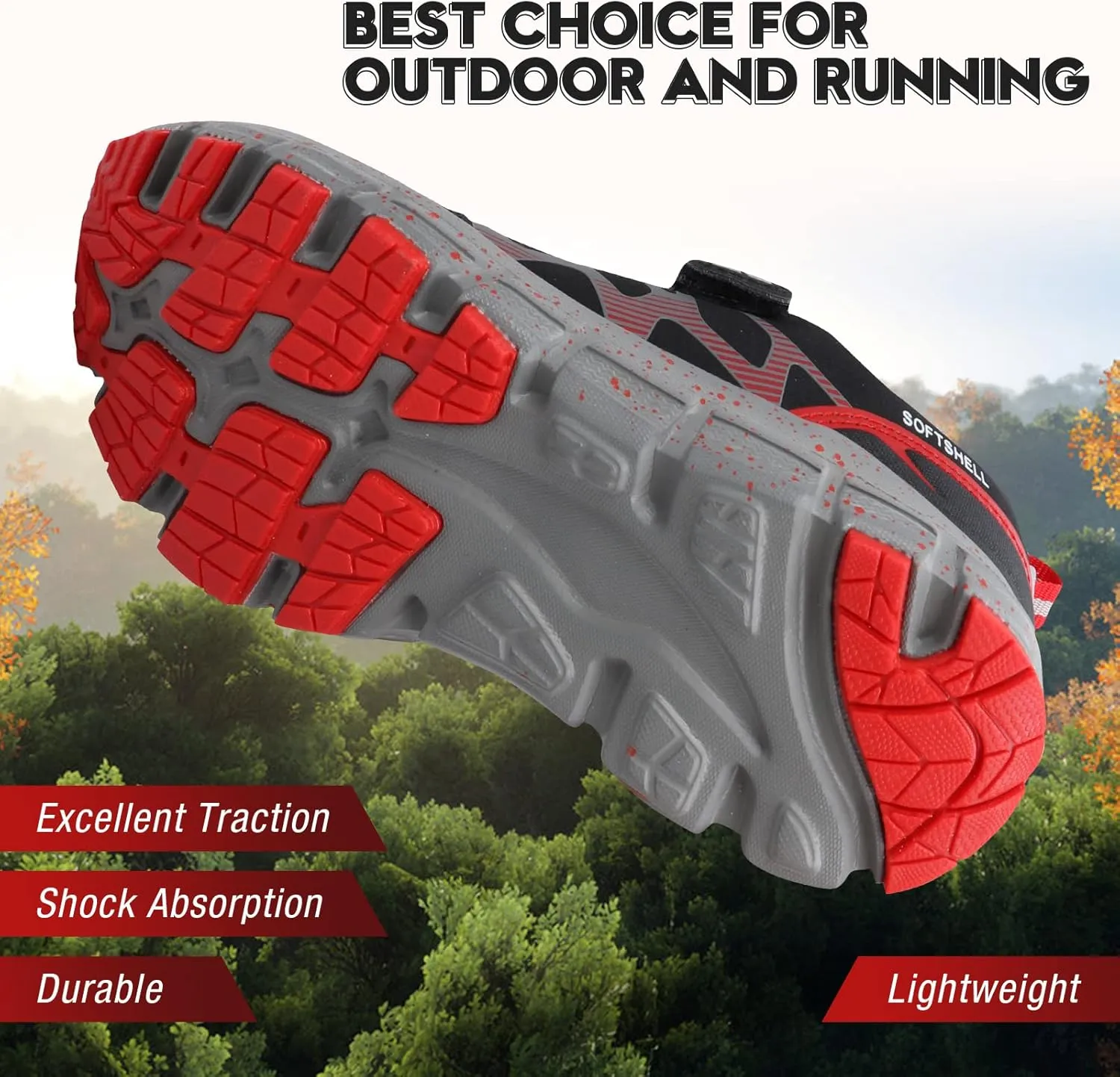UOVO Boys Shoes Boys Sneakers Boys Tennis Hiking Running Shoes Kids Waterproof Athletic Outdoor Sneakers Non-Slip Comfy(Little/Big Boys)