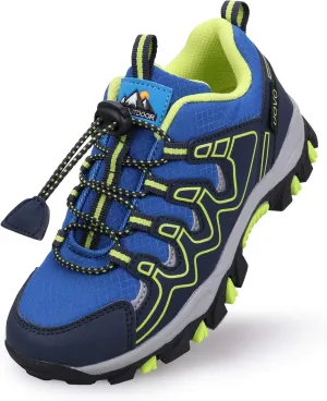 UOVO Boys Shoes Boys Sneakers Boys Tennis Running Shoes Waterproof Hiking Shoes Kids Athletic Outdoor Sneakers Slip Resistant(Little/Big Boys) Blue/Yellow