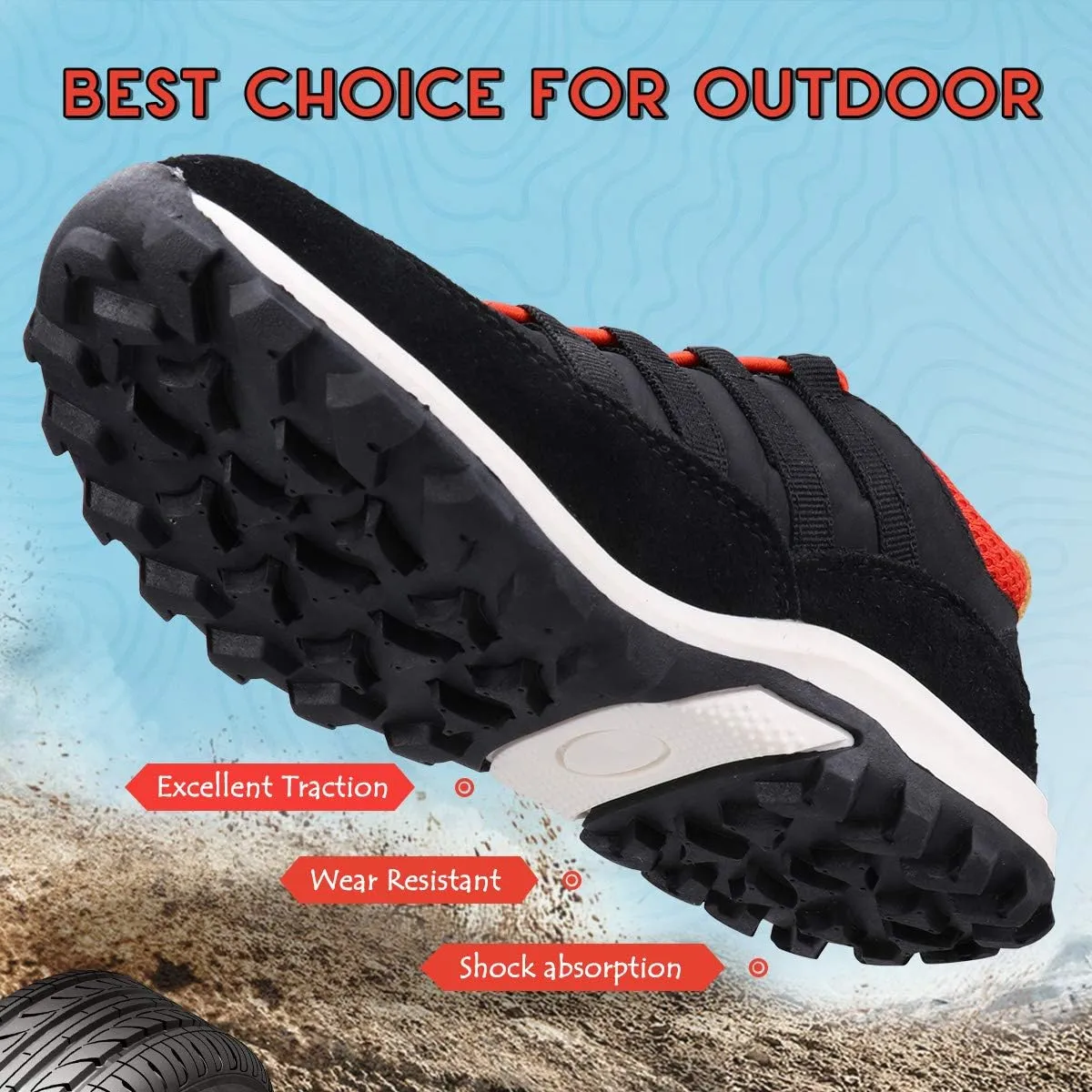 UOVO Boys Sneakers - Boys Hiking Tennis Running Shoes - Kids Waterproof Athletic Outdoor Sneakers - Non-Slip Comfortable (Little/Big Boys)