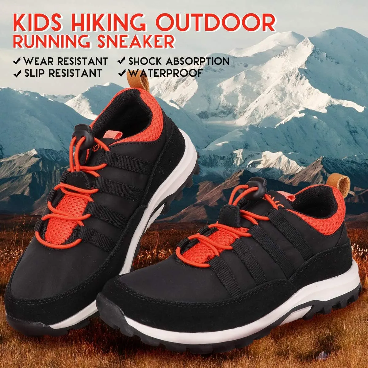 UOVO Boys Sneakers - Boys Hiking Tennis Running Shoes - Kids Waterproof Athletic Outdoor Sneakers - Non-Slip Comfortable (Little/Big Boys)
