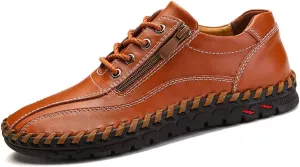 UPShi Men's Driving Penny Loafers Leather Slip On Casual Oxford Shoes