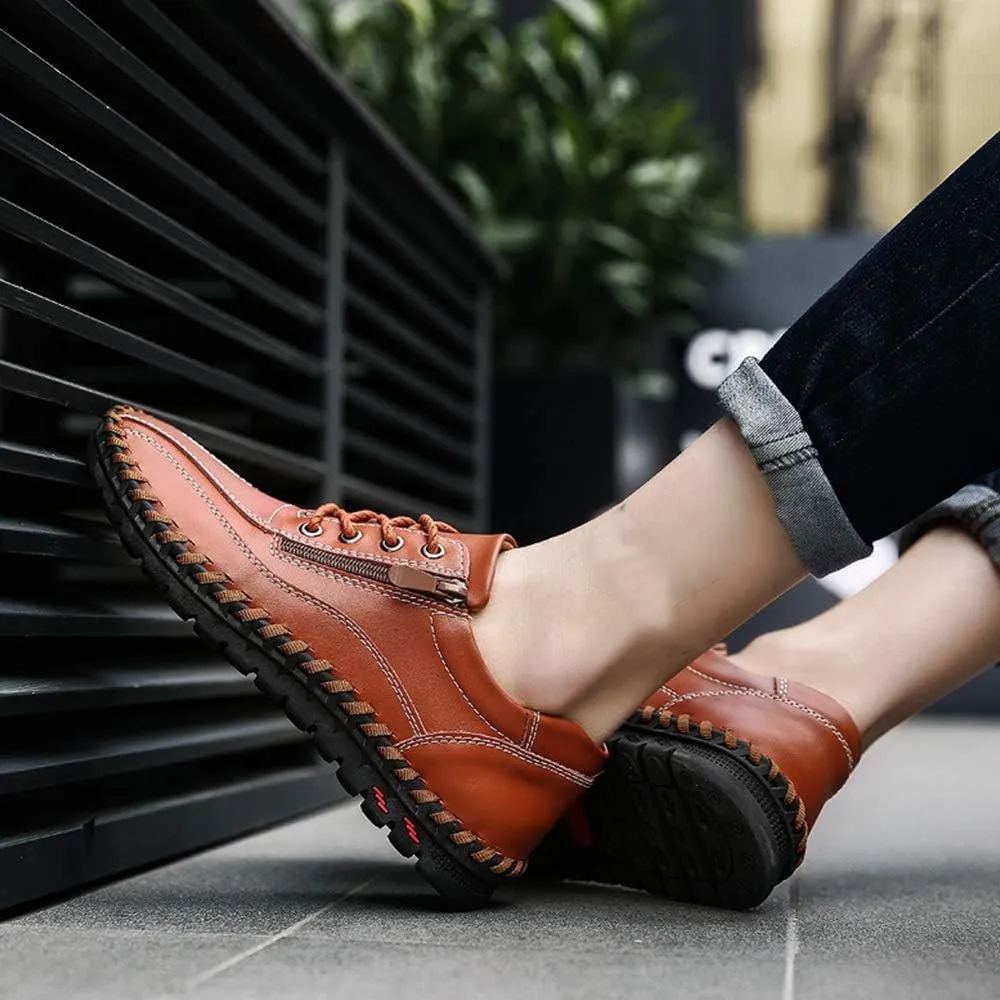 UPShi Men's Driving Penny Loafers Leather Slip On Casual Oxford Shoes