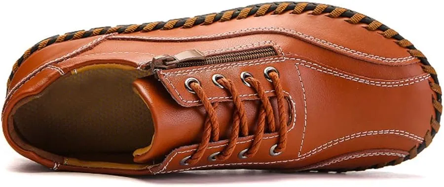 UPShi Men's Driving Penny Loafers Leather Slip On Casual Oxford Shoes