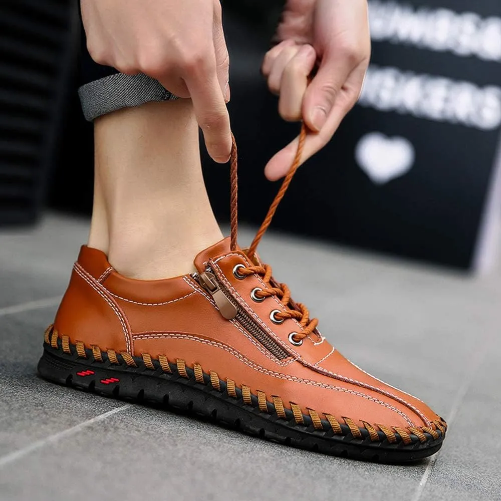 UPShi Men's Driving Penny Loafers Leather Slip On Casual Oxford Shoes
