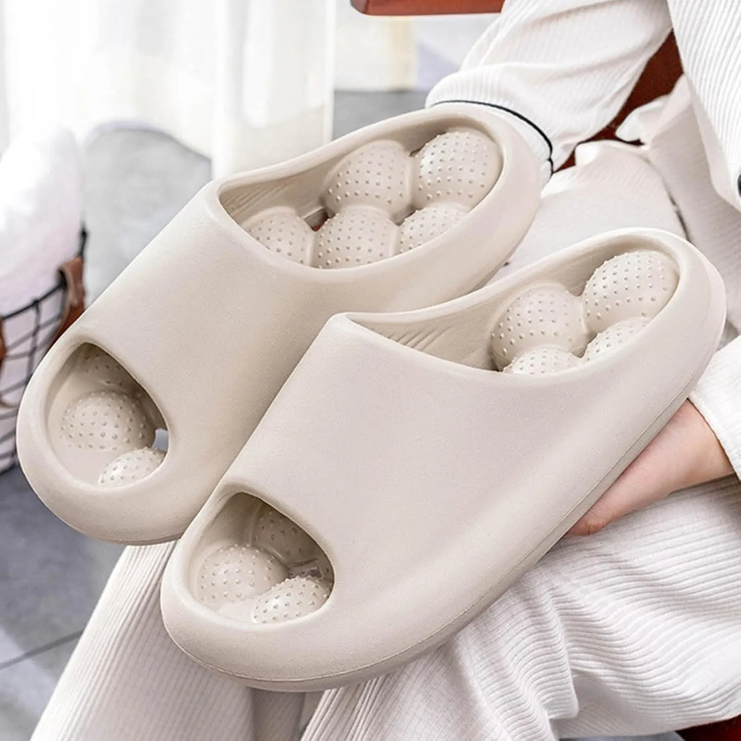 Vacation Sandals for Women Quick Drying Non Slip Slippers Memory Foam Slides Women's Breathable Casual Sandals