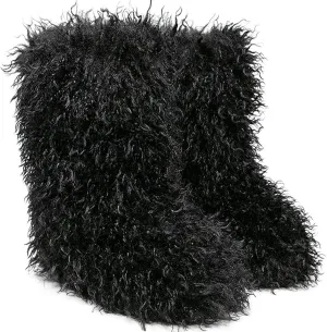 Valpeak Faux Fur Boots for Women 2024 Mongolian Furry y2k for Girls Winter Fluffy Fuzzy
