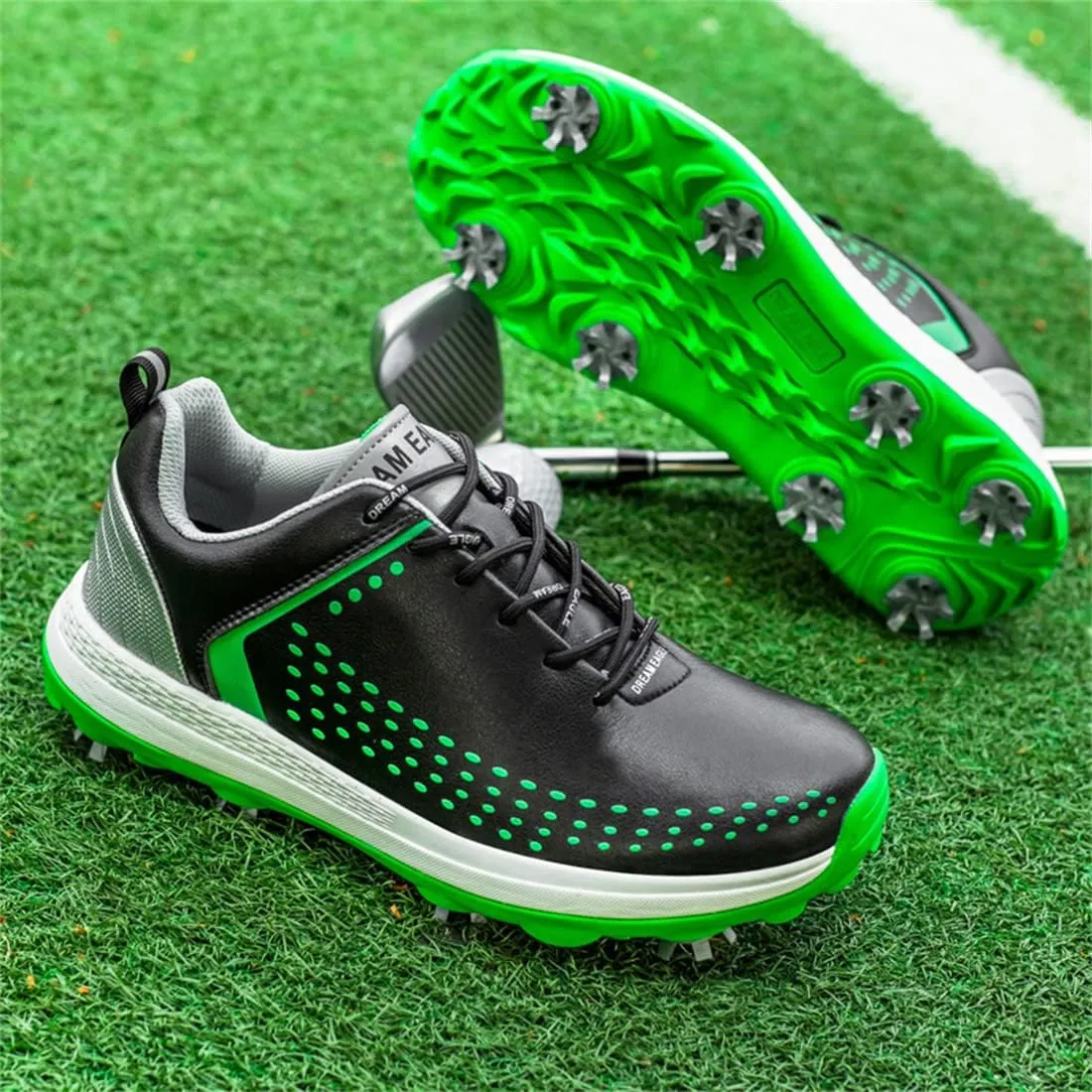 VEACAM Mens Golf Shoes Waterproof Golf Trainers Outdoor Golfing Sports Shoes Casual Ligthweight Golf Sneakers