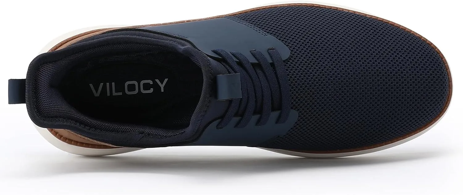 VILOCY Mens Slip On Casual Dress Shoes Hands Free Fashion Sneakers Mesh Tennis Walking Work Shoes Comfortable Breathable Lightweight Non Slip