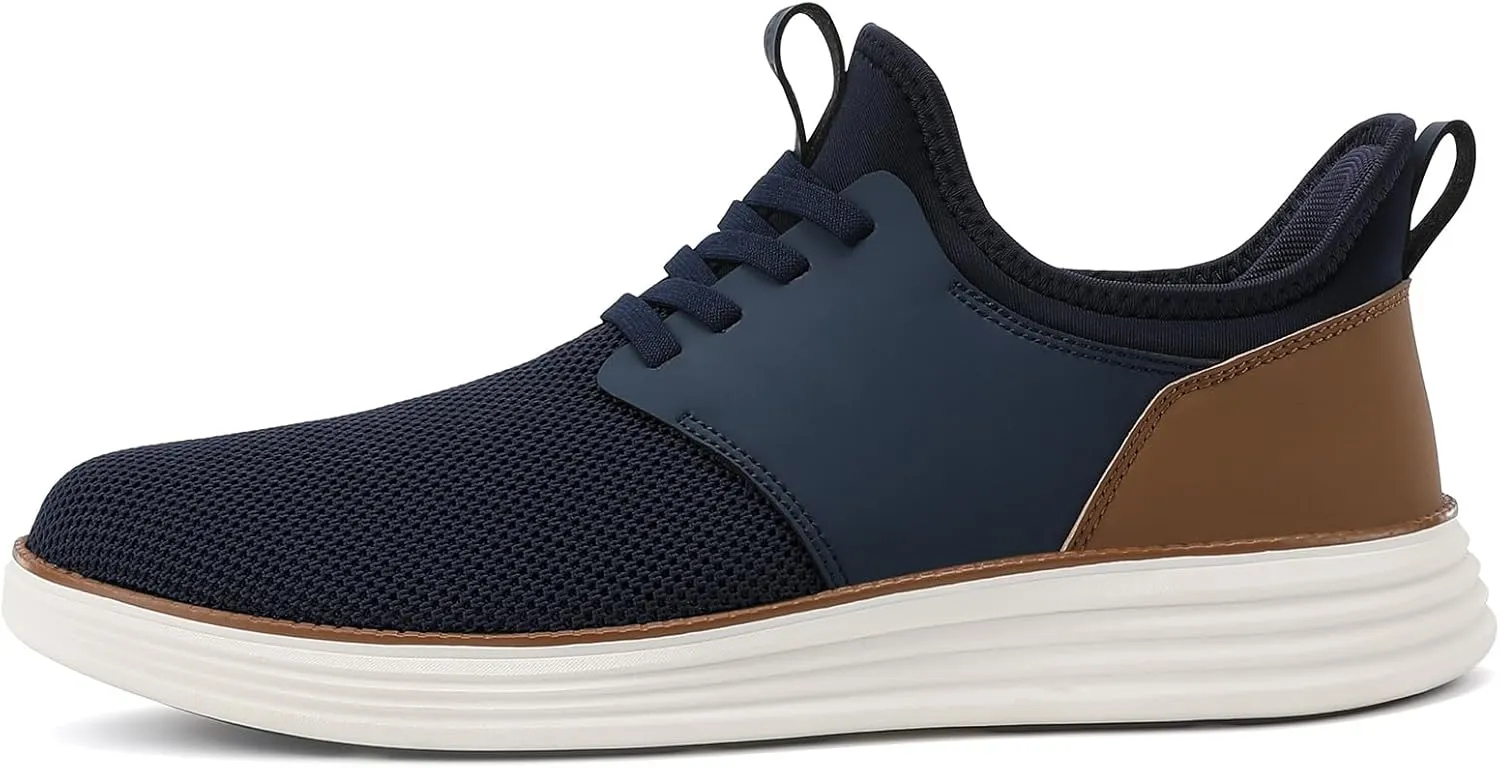 VILOCY Mens Slip On Casual Dress Shoes Hands Free Fashion Sneakers Mesh Tennis Walking Work Shoes Comfortable Breathable Lightweight Non Slip