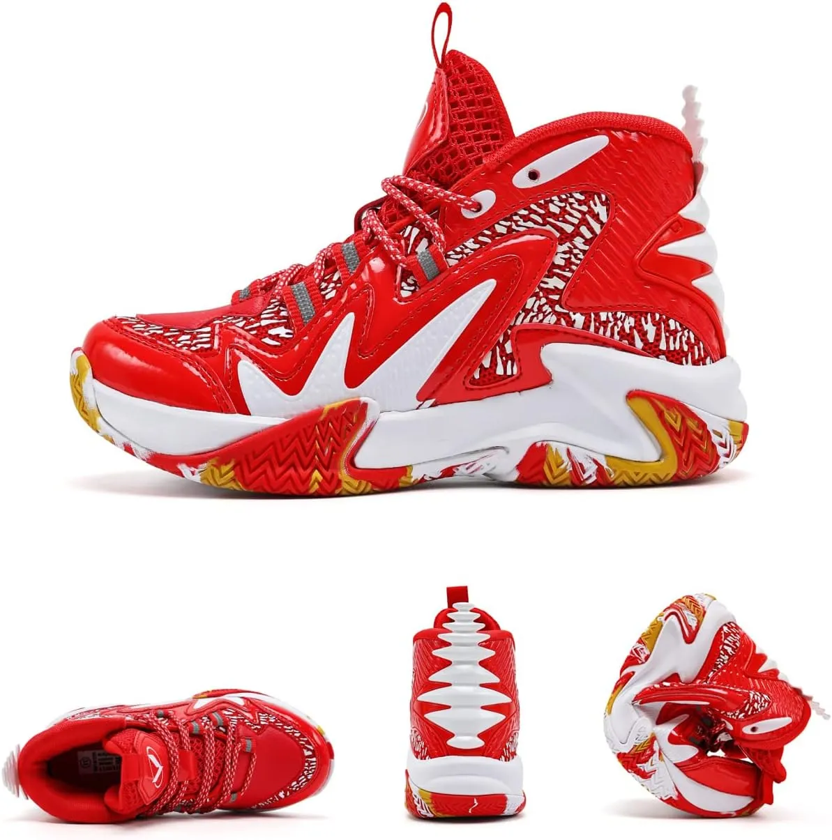 VITUOFLY Kids Basketball Shoes Boys Air Cushion Sneakers Girls Mid Top School Hoops Shoes Non-Slip Outdoor Sports Running Gym Comfortable Durable Little Kid/Big Kid