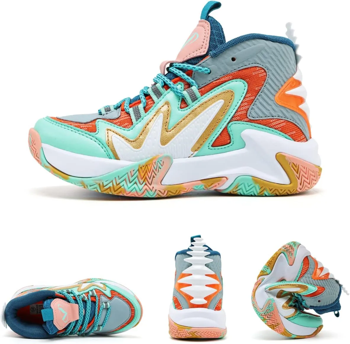 VITUOFLY Kids Basketball Shoes Boys Air Cushion Sneakers Girls Mid Top School Hoops Shoes Non-Slip Outdoor Sports Running Gym Comfortable Durable Little Kid/Big Kid