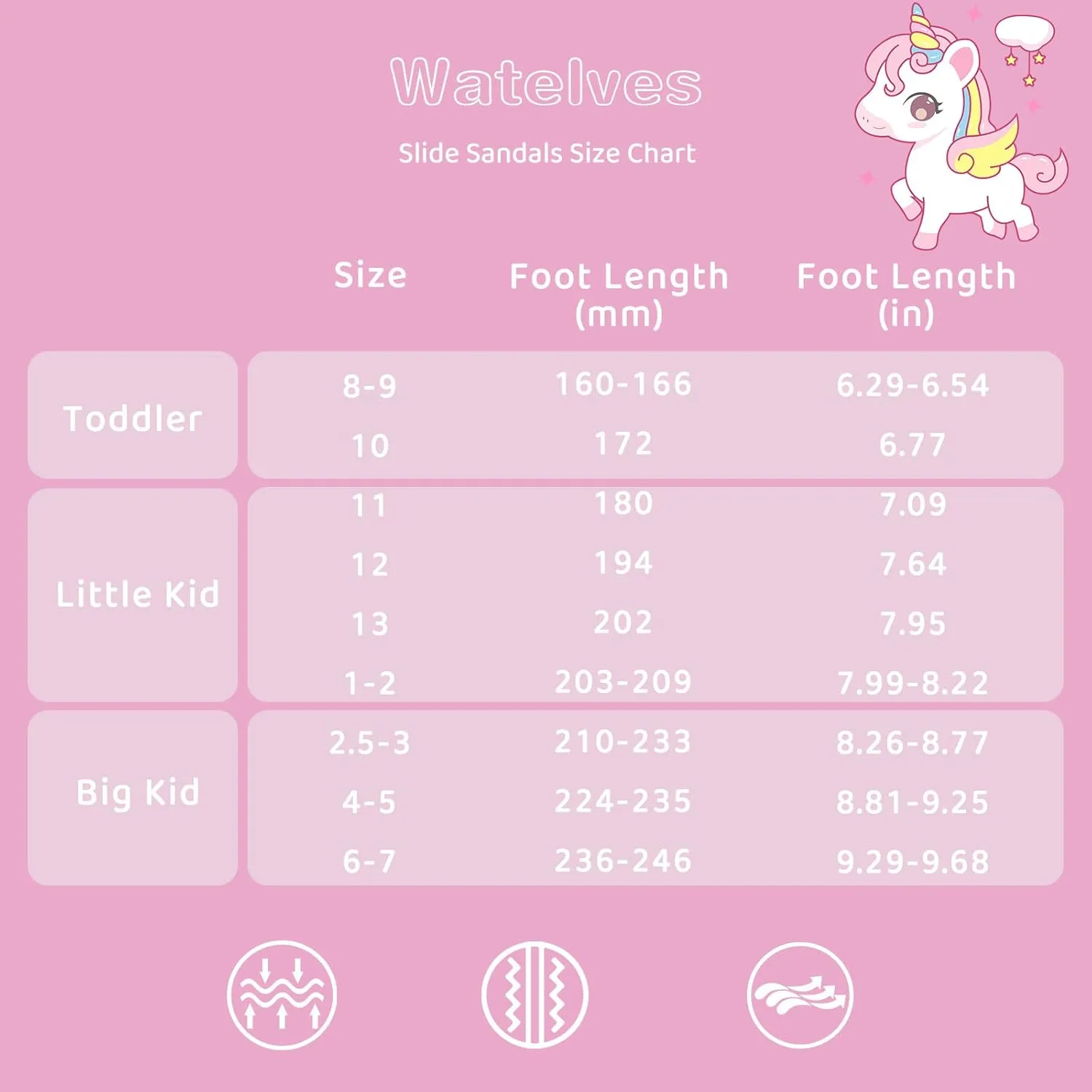WateLves Girls & Boys Slide Sandals Kids Summer Slippers Slip On for Outdoor Beach Pool Shower (Little Kid/Big Kid)