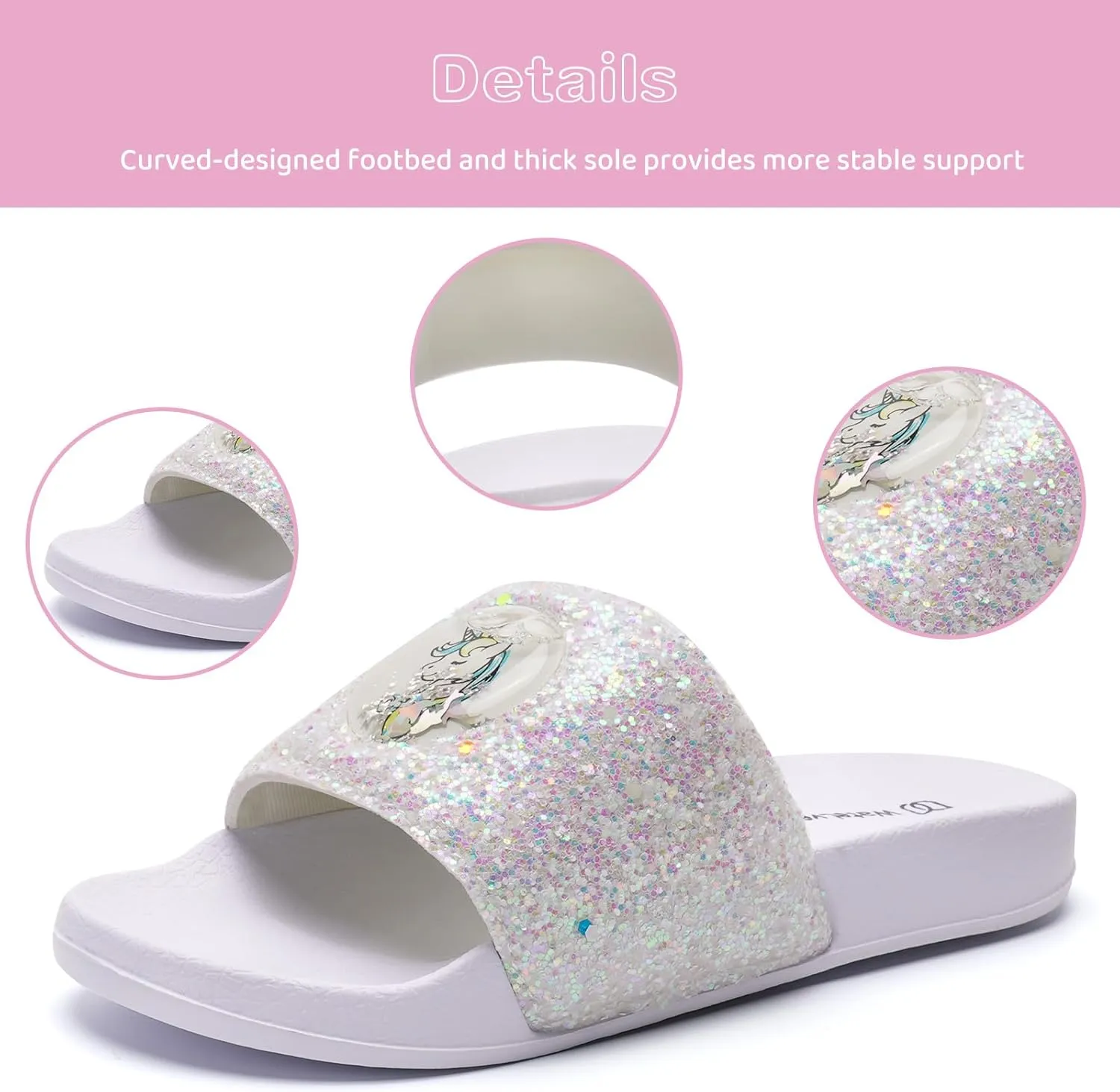 WateLves Girls & Boys Slide Sandals Kids Summer Slippers Slip On for Outdoor Beach Pool Shower (Little Kid/Big Kid)