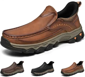 Waterproof Shoes for Men Lightweight Hiking Shoes Breathable Leather Loafers Comfortable Walking Sneakers Outdoor Casual Oxford