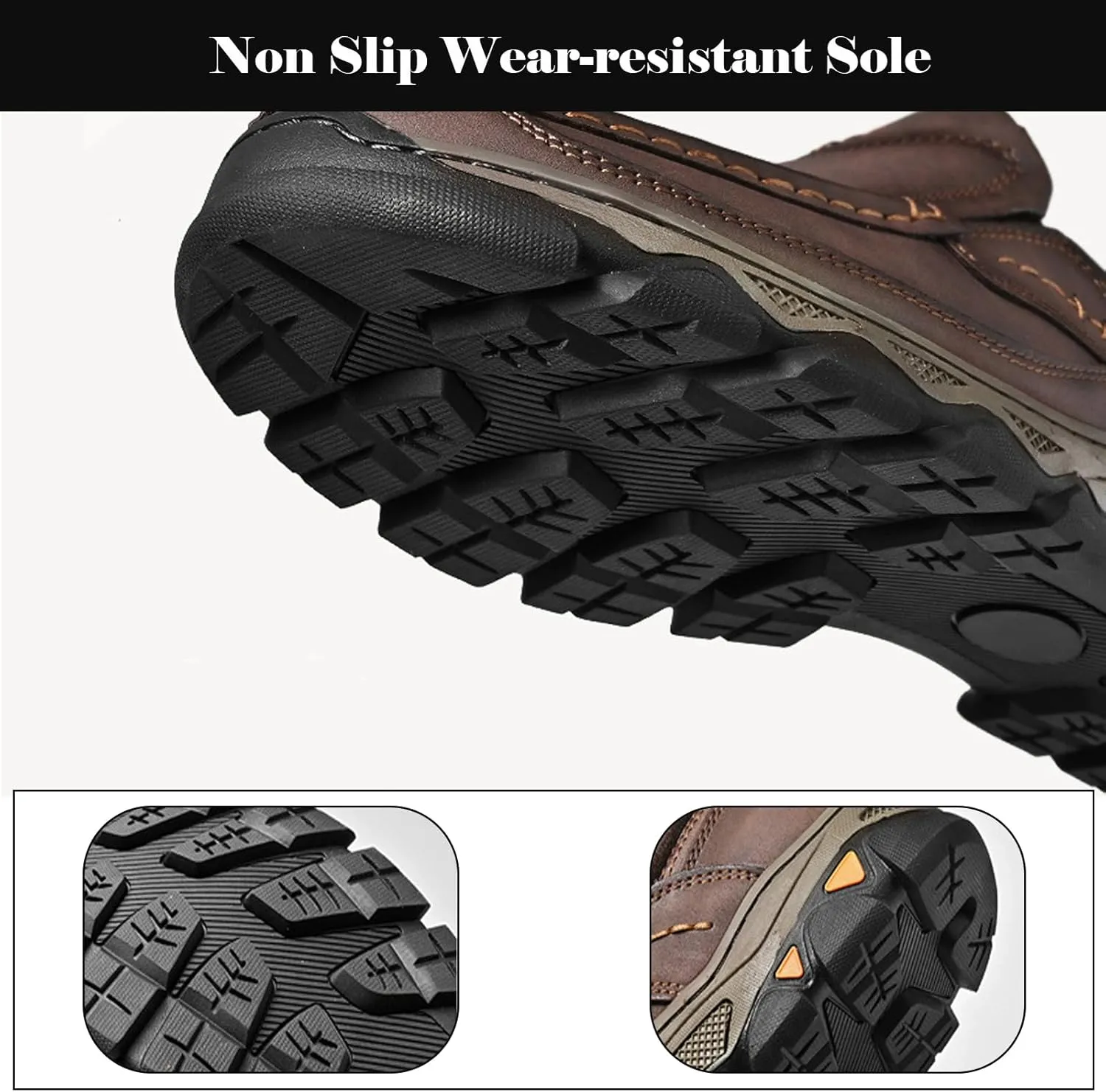 Waterproof Shoes for Men Lightweight Hiking Shoes Breathable Leather Loafers Comfortable Walking Sneakers Outdoor Casual Oxford