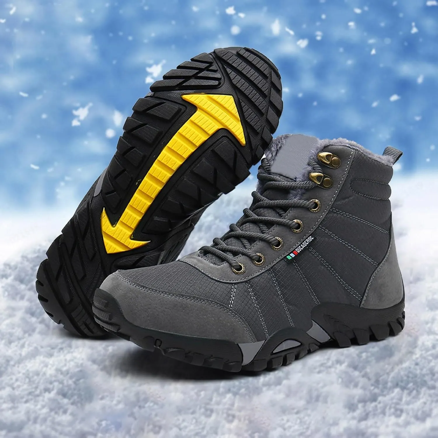 Winter High Top Lace Up and Cotton Outdoor Hiking Shoes for Men Mens Leather Sneaker Men's Fashion Men Shoes
