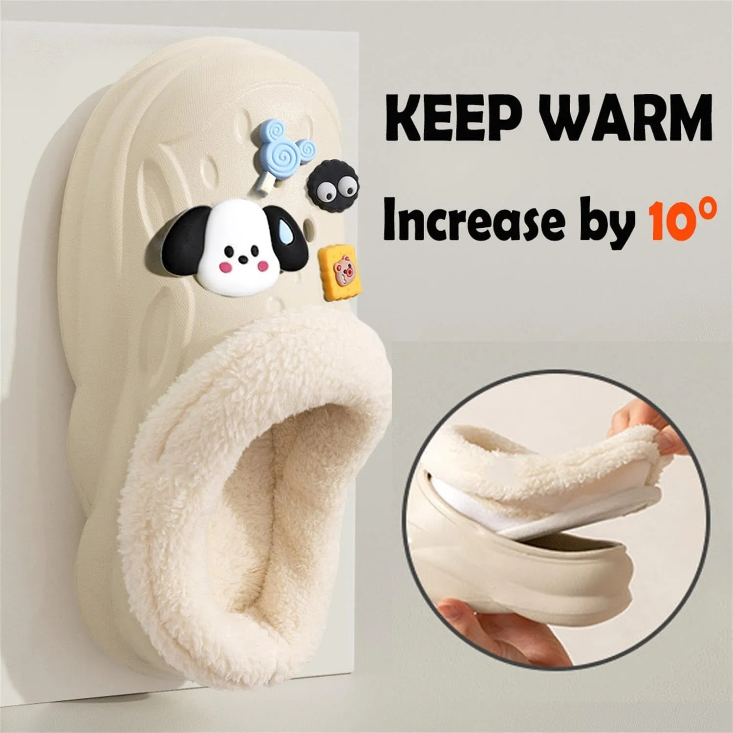 Winter Replacement Fur Insoles, Warm Insoles 2 Pairs, Unisex Home Slippers Insert Warm Insoles, Removable and Washable Fur c Insoles for Shoes, Boots, Slippers. (Black   White, 10-10.5)
