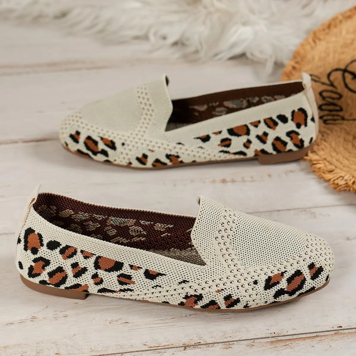Women Comfortable Arch Support Non-Slip Flat Shoes 2024 Summer Square Breathable Orthopedic Walking Shoes Low Top Casual Slip On Sneaker