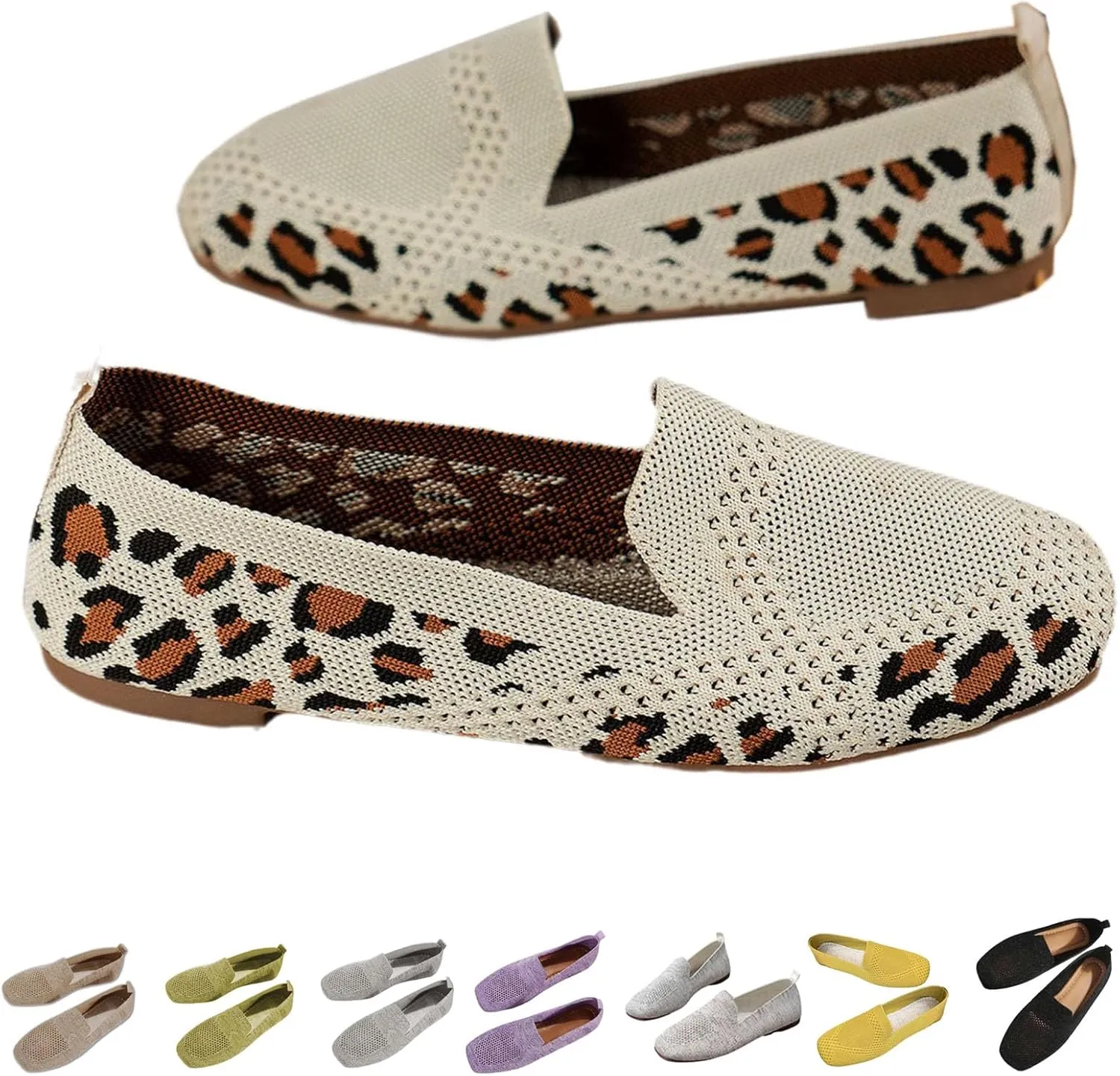 Women Comfortable Arch Support Non-Slip Flat Shoes 2024 Summer Square Breathable Orthopedic Walking Shoes Low Top Casual Slip On Sneaker