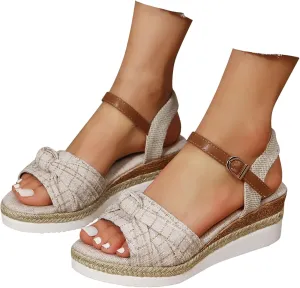 Women Orthopedic Sandals Dressy Summer,Women Walking Slippers with Arch Support Wedge Sandals Summer Dressy Open Toe Ankle Strap Platform Beach Casual Slip on Sandals Beach Dress Comfortable
