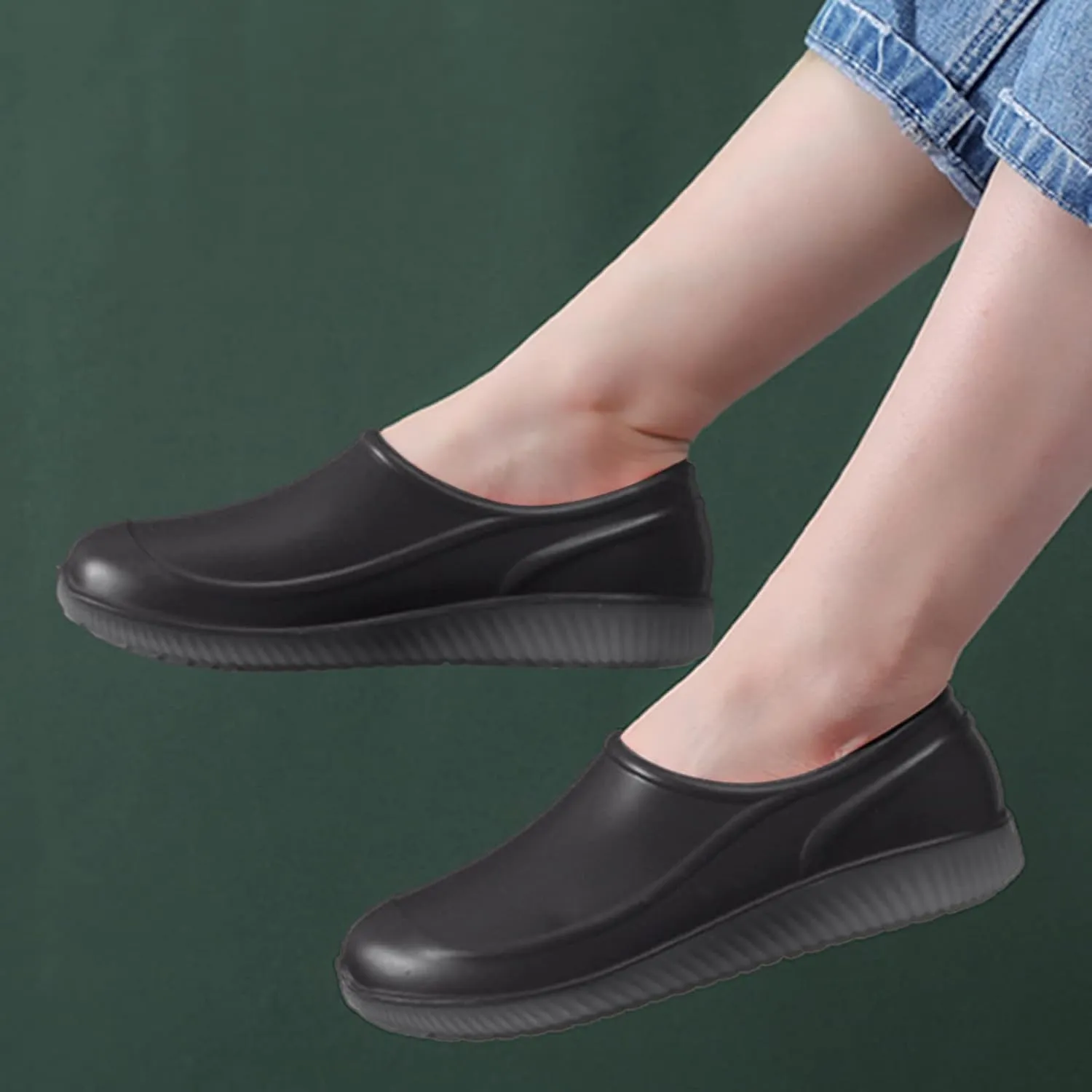 Women Rain Boots Ankle Rainboot Slip On Short Rain Boots Garden Boots Wide Width Waterproof Slip On Rain Shoes