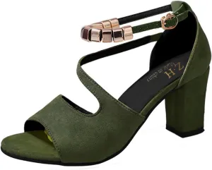 Women Shoes Chunky Heel Sandals Fashion Open Toe Fish Mouth Four Seasons Sandals Womens Memory Foam Flip Women Footwear