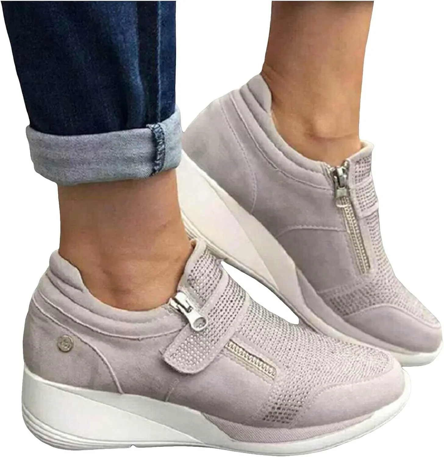 Women Walking Shoes with Arch Support Orthopedic Shoes for Women Comfortable Running Shoes Breathable Mesh Womens Slip On Sneakers Tennis Shoes Lightweight Casual Air Cushion Sneakers