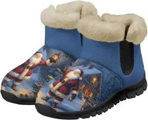 Womens Ankle Booties Faux Fur Lined Snow Boots Warm Comfy Fuzzy Boots Anti-Slip Lightweight Boots Casual Indoor Shoes