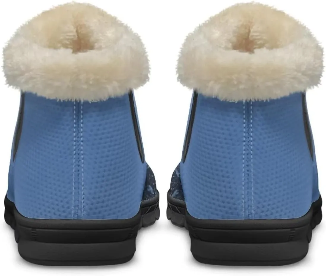 Womens Ankle Booties Faux Fur Lined Snow Boots Warm Comfy Fuzzy Boots Anti-Slip Lightweight Boots Casual Indoor Shoes