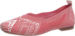Women's Ballet Elderly Flats Round Toe Walking Flats Slip On Work Shoes Knitted Flats Shoes for Woman Soft Lightweight
