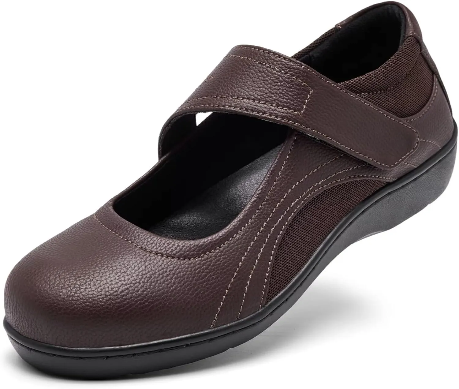 Women's Comfortable Mary Jane Flats - Women Oxford Shoes Leather Round Toe Flats - Fashionable Casual Dress Shoes