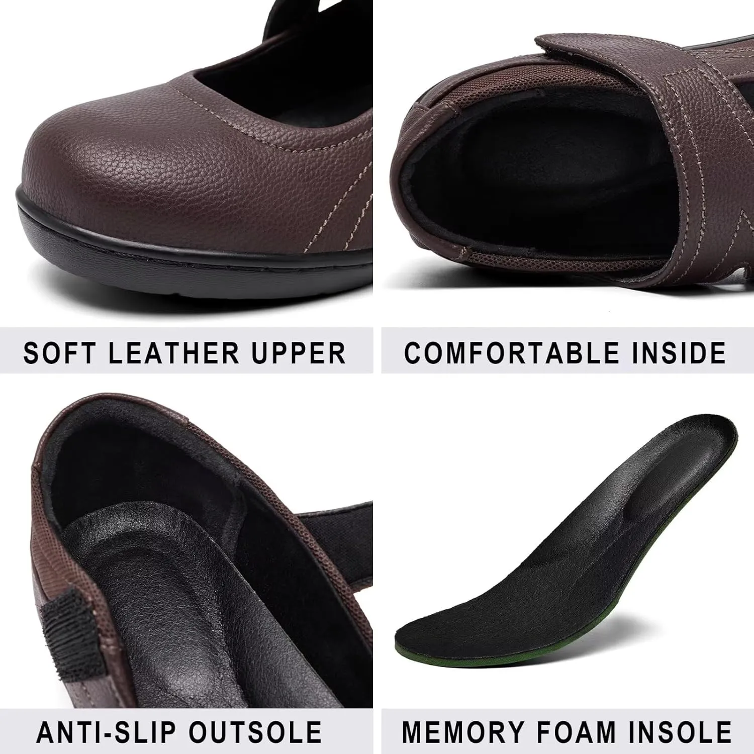 Women's Comfortable Mary Jane Flats - Women Oxford Shoes Leather Round Toe Flats - Fashionable Casual Dress Shoes