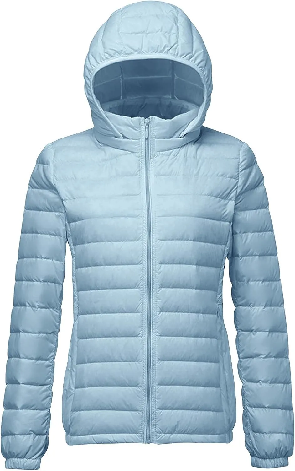 Women's Down Jacket Packable Lightweight Hooded Short Puffer Coat Padded Puffy Jackets with Detachable Hood