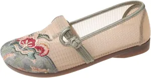 Women's Embroidered Flower Casual Walking Shoes