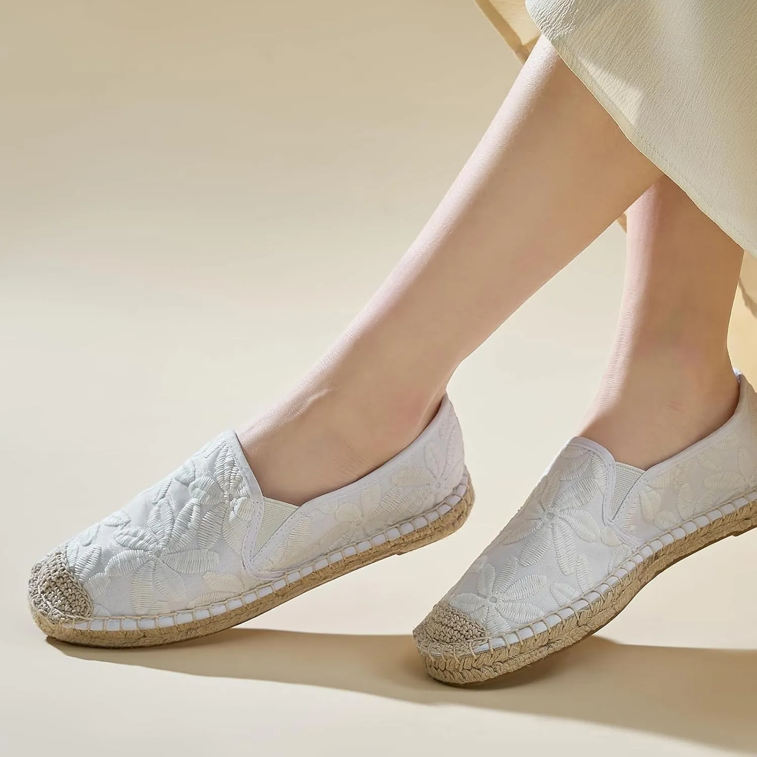 Womens Extra Wide Width Flats Shoes White Flats Dress Flats Comfortable Casual Loafer Shoes